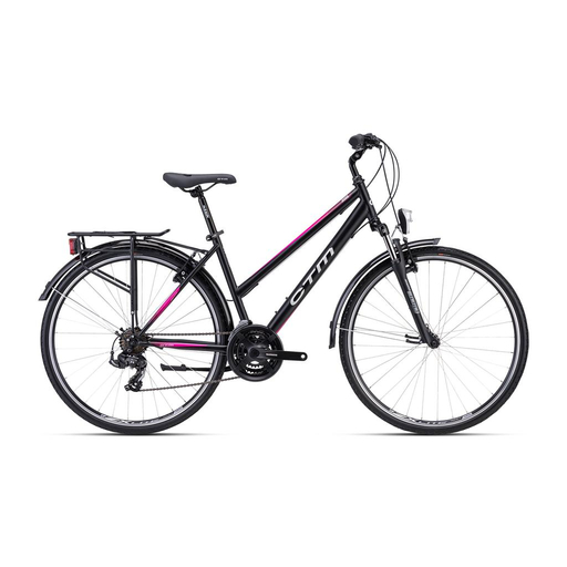 CTM JESSIE  TREK trekking kerékpár, 21 sebességes, matt black/pink színben - 2023 - női