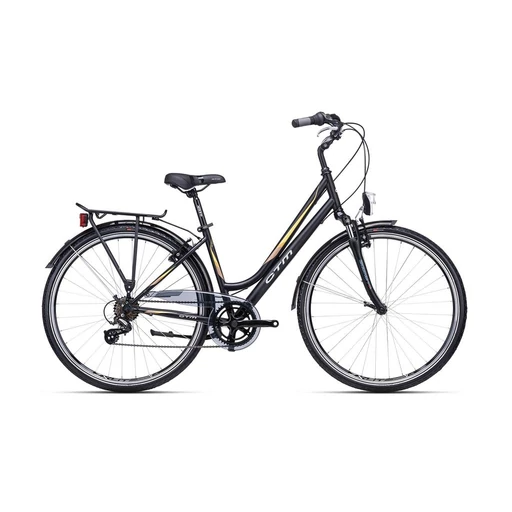 CTM FLORENCE városi női kerékpár 28" matt fekete/barna, méret: 17" (430)