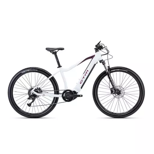 CTM RUBY MTB női e-bike kerékpár 27,5" gyöngyház fehér/lila, méret: L (18")