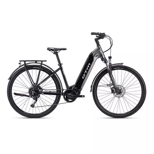 CTM METRIC LADY 2.0 városi e-bike kerékpár 28" fekete/gyöngyház szürkésbarna, méret: 16" (440)