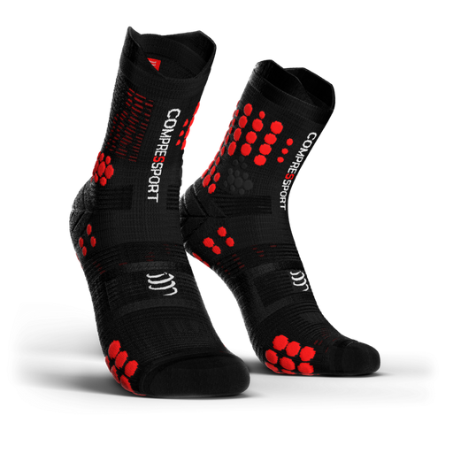 Compressport Pro Racing Socks v3.0 Trail fekete-piros terepfutó zokni T1