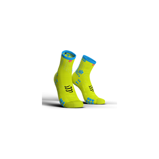 Compressport Pro Racing Socks v3.0 Run fluo sárga bokazokni T4