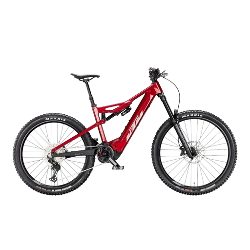 KTM MACINA PROWLER ELITE FÉRFI Összteleszkópos elektromos MTB kerékpár - CHROME RED+MATT BLACK - több méretben